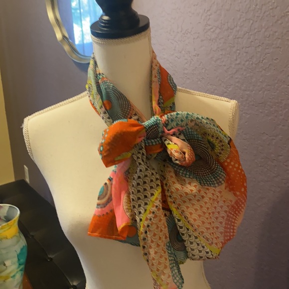 3/$20 Amazing multicolored sheer mandala scarf! - Picture 4 of 16